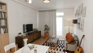 Дневна с кухня в апартамент № 1, 23,4 м²