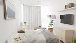 Спалня в апартамент № 1, 13,57 м²