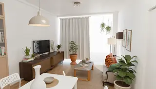 Дневна с кухня в апартамент № 3, 23,55 м²