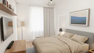 Спалня в апартамент № 8, 13,97 м²