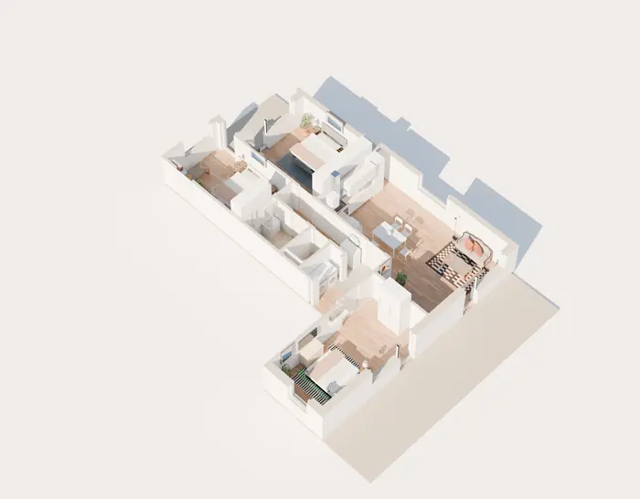 Апартамент № 4 в Поморие, 170,58 м²: разрез с обзавеждане